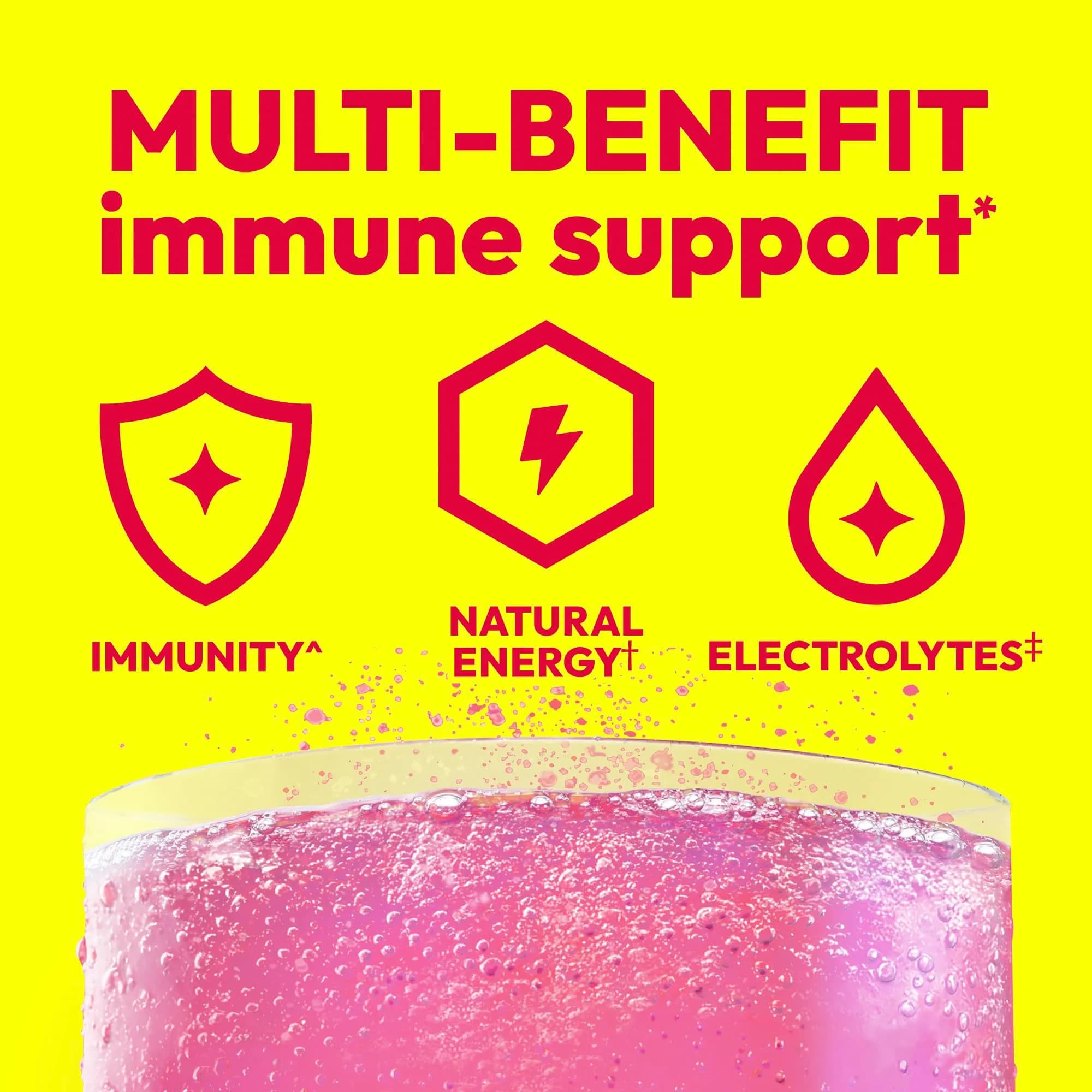 Emergen-C Raspberry 1000mg Vitamin C Powder 30 Packets | Immune Support with Zinc & B Vitamins - view 2