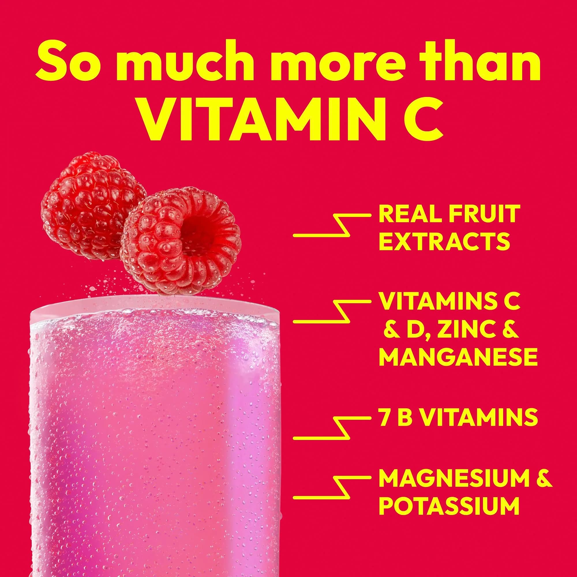Emergen-C Raspberry 1000mg Vitamin C Powder 30 Packets | Immune Support with Zinc & B Vitamins - view 3