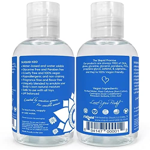 Sliquid H2O Water Based Lube Lubricant 125ml (4.2 Fl Oz) | Glycerin Free Personal Lubricant for Sex thumbnail 2