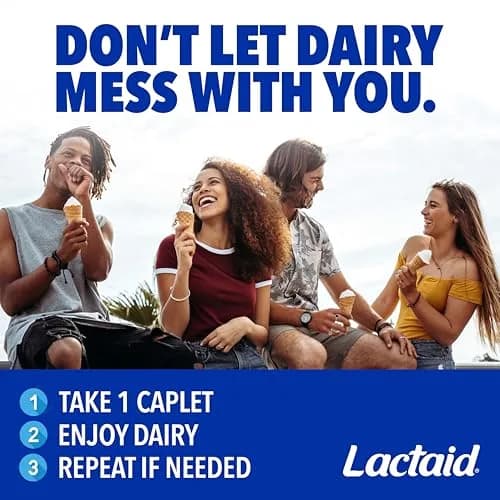 Lactaid Fast Act Lactose Intolerance Relief Caplets, 60 Count | Dairy Digestive Support for India thumbnail 5