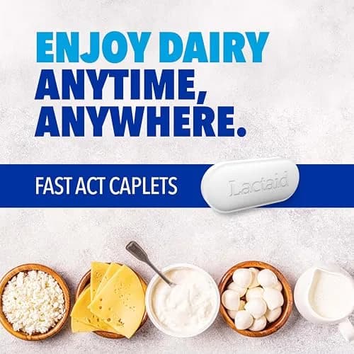 Lactaid Fast Act Lactose Intolerance Relief Caplets, 60 Count | Dairy Digestive Support for India thumbnail 2