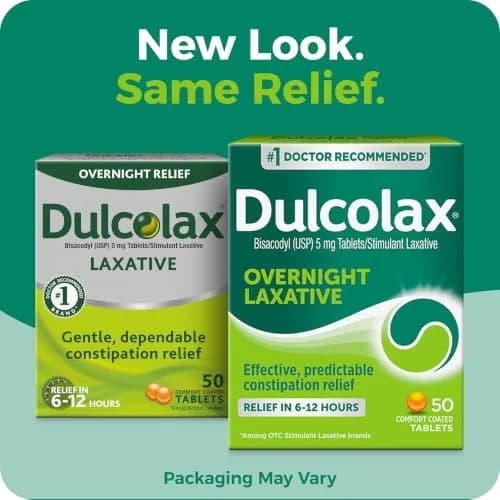 Dulcolax Stimulant Laxative Tablets 5 mg (50 Count) | Gentle Overnight Relief thumbnail 2