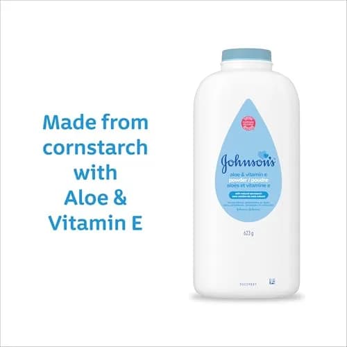 Johnson's Baby Powder with Cornstarch, Aloe & Vitamin E, 425 ml (15 oz) | Gentle Moisture Absorption for Delicate Skin thumbnail 5