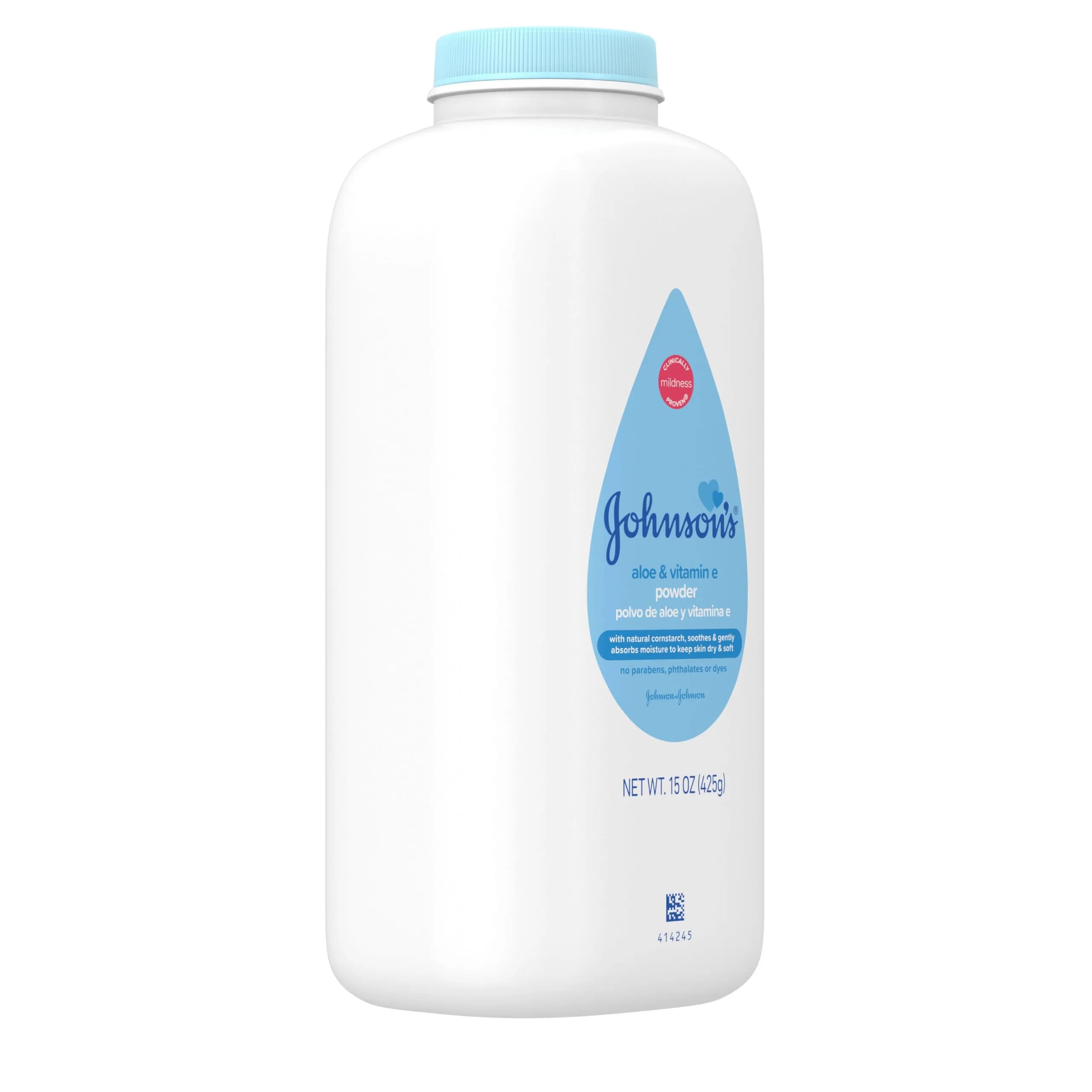 Johnson's Baby Powder with Cornstarch, Aloe & Vitamin E, 425 ml (15 oz) | Gentle Moisture Absorption for Delicate Skin - view 8