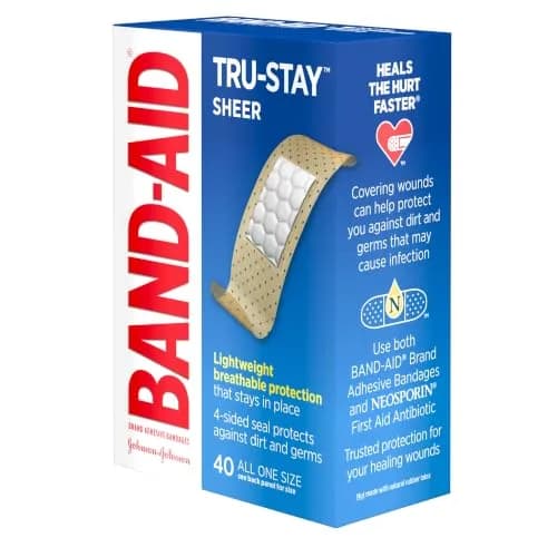 BAND-AID Brand Tru-Stay Sheer Adhesive Bandages, All One Size, 40 Ct | Dependable Lightweight Protection & Sterile Wound Care thumbnail 4