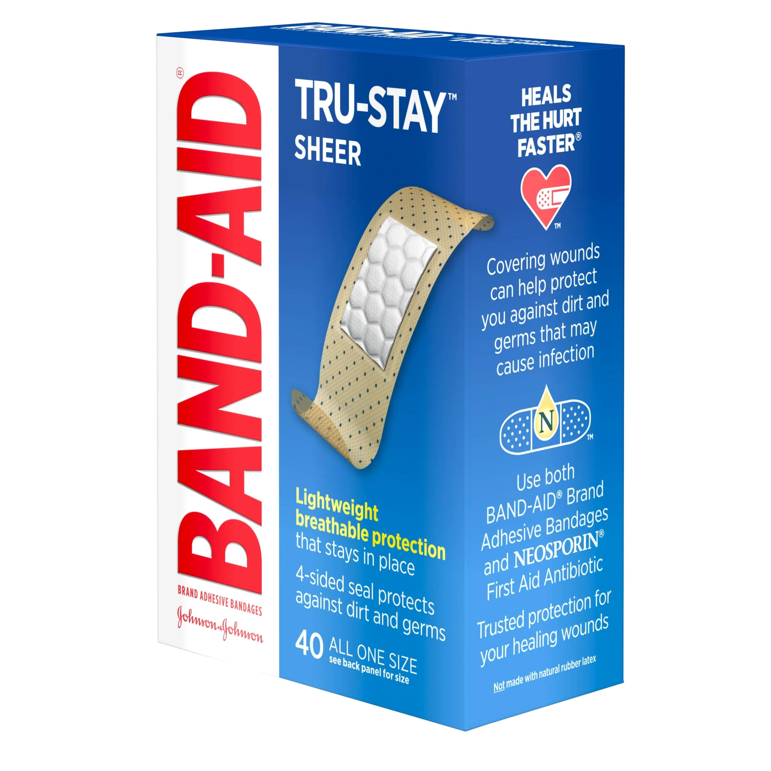 BAND-AID Brand Tru-Stay Sheer Adhesive Bandages, All One Size, 40 Ct | Dependable Lightweight Protection & Sterile Wound Care - view 4