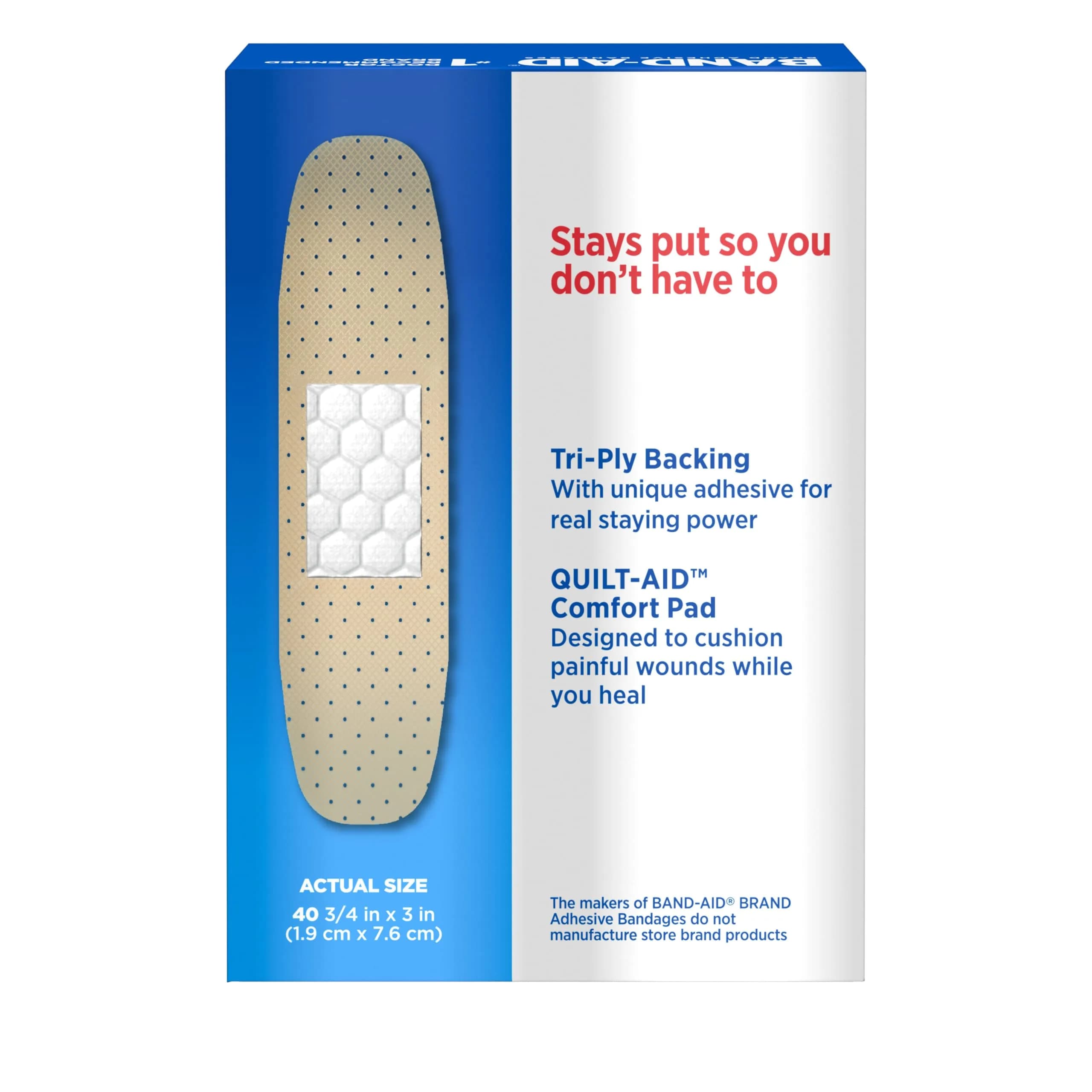 BAND-AID Brand Tru-Stay Sheer Adhesive Bandages, All One Size, 40 Ct | Dependable Lightweight Protection & Sterile Wound Care - view 5