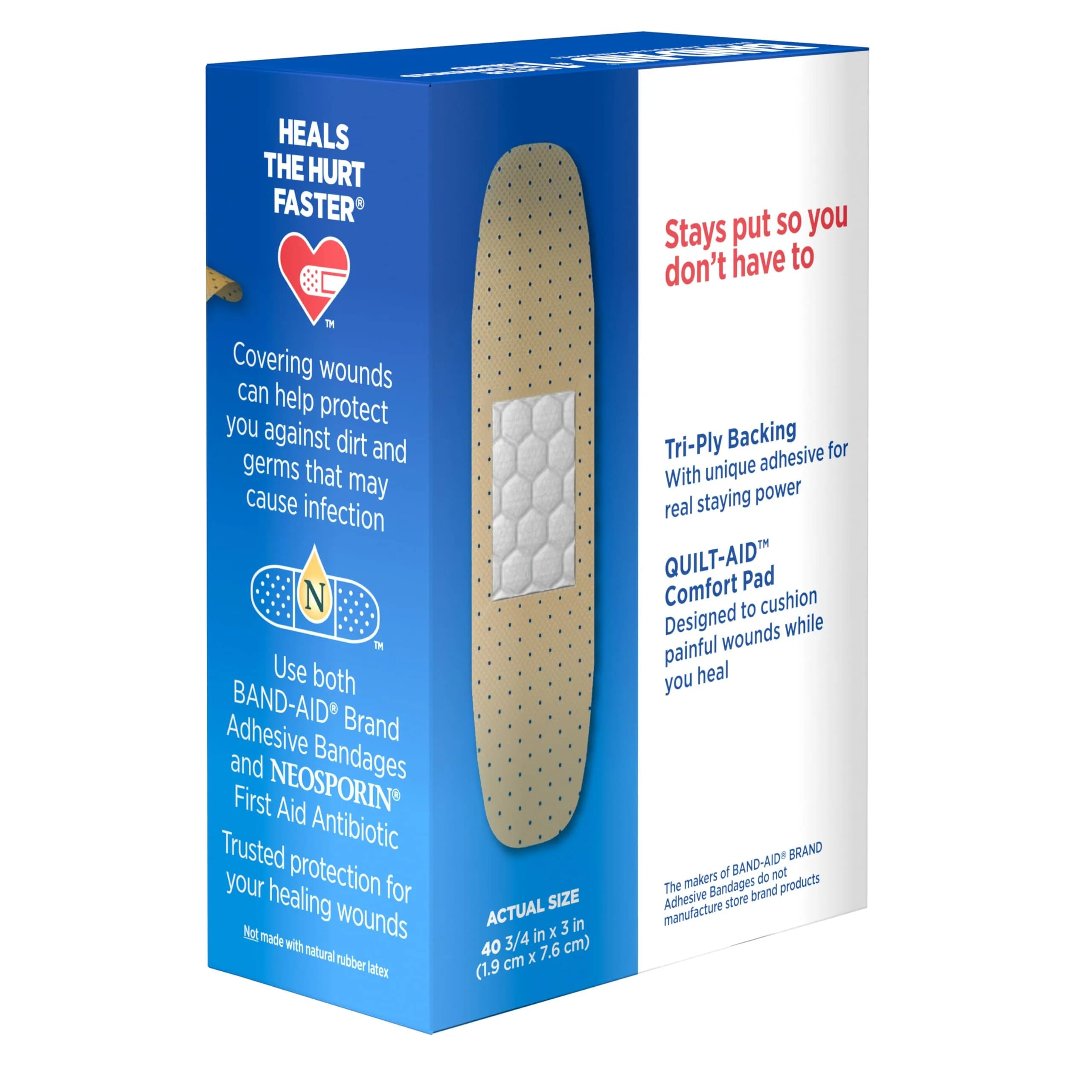 BAND-AID Brand Tru-Stay Sheer Adhesive Bandages, All One Size, 40 Ct | Dependable Lightweight Protection & Sterile Wound Care - view 8
