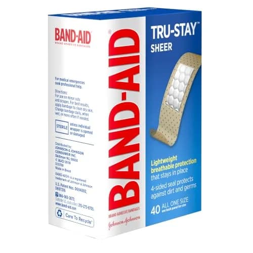 BAND-AID Brand Tru-Stay Sheer Adhesive Bandages, All One Size, 40 Ct | Dependable Lightweight Protection & Sterile Wound Care thumbnail 3