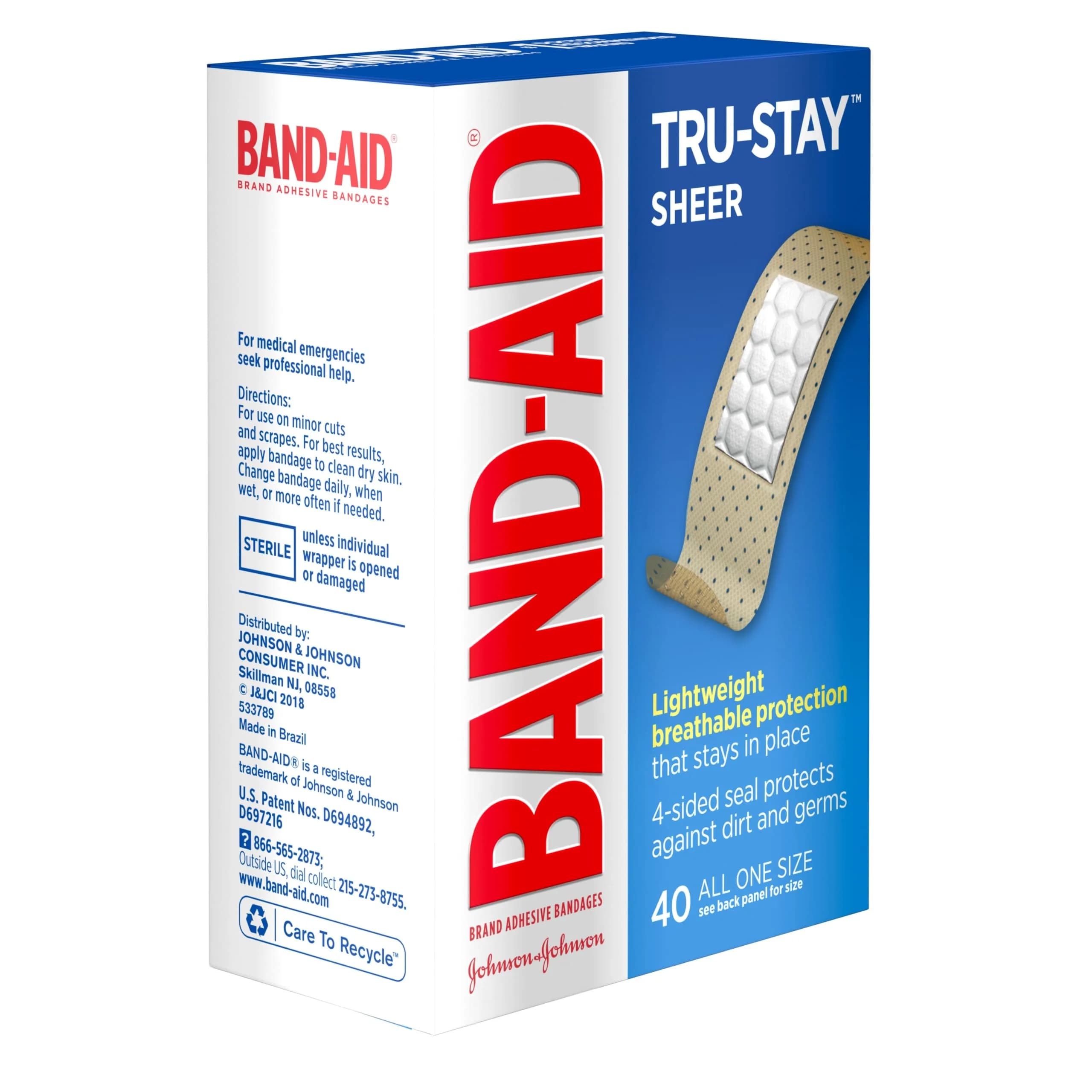 BAND-AID Brand Tru-Stay Sheer Adhesive Bandages, All One Size, 40 Ct | Dependable Lightweight Protection & Sterile Wound Care - view 3