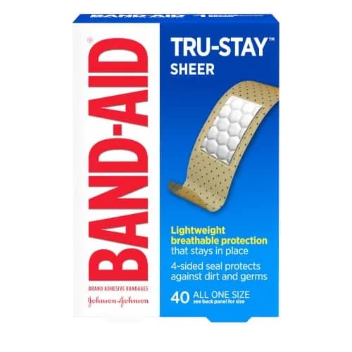 BAND-AID Brand Tru-Stay Sheer Adhesive Pads Large 10 Ct | Sterile Wound Care for Minor Cuts, Scrapes & Burns — One Size