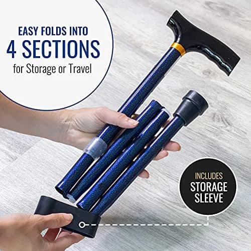 DMI Designer Folding Cane with Ergonomic Wood Handle | Adjustable 33-37 Inch, Floral Pattern, Supports 250 lbs thumbnail 4