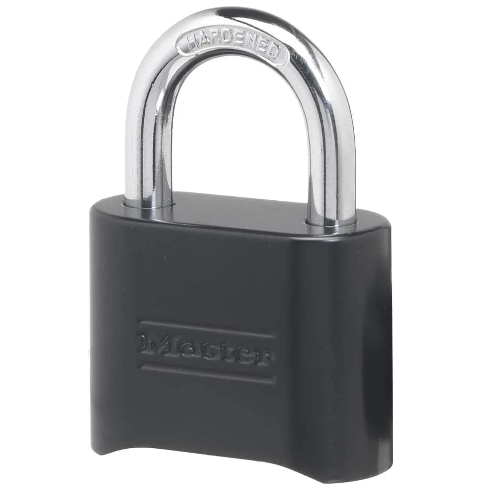 Master Lock 178D Black Combination Padlock 51mm Body, 25mm Shackle | Resettable 4-Digit Lock for Gym, Gate, Shed - main product image