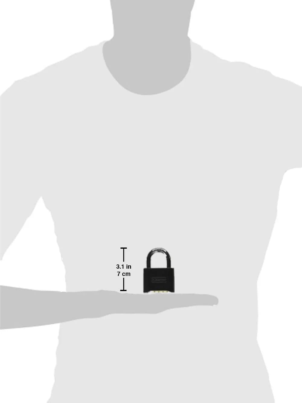 Master Lock 178D Black Combination Padlock 51mm Body, 25mm Shackle | Resettable 4-Digit Lock for Gym, Gate, Shed - view 7