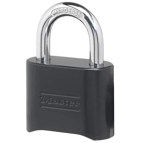 Master Lock 178D Black Combination Padlock 51mm Body, 25mm Shackle | Resettable 4-Digit Lock for Gym, Gate, Shed thumbnail 1