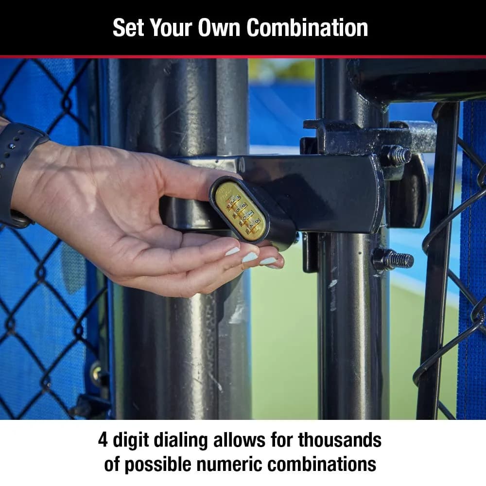 Master Lock 178D Black Combination Padlock 51mm Body, 25mm Shackle | Resettable 4-Digit Lock for Gym, Gate, Shed - view 3