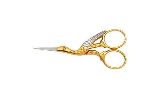 Mundial Classic Forged 3.5" Stork Embroidery Scissors with Gold-Plated Handles | Precision Cutting for Needlework thumbnail 1