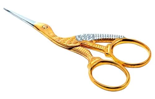 Mundial Classic Forged 3.5" Stork Embroidery Scissors with Gold-Plated Handles | Precision Cutting for Needlework thumbnail 3