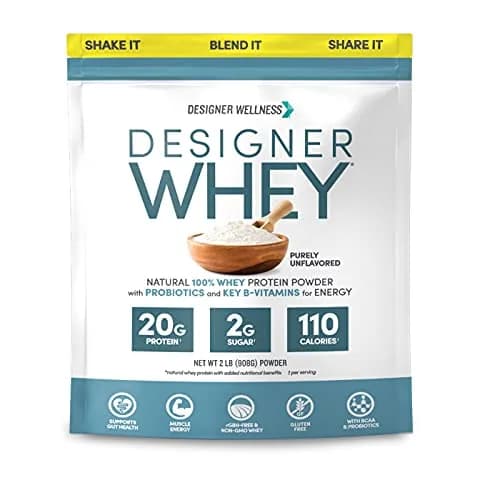 Designer Wellness Unflavored Whey Protein Powder 2 lb | Supports Lean Muscle & Recovery - main product image