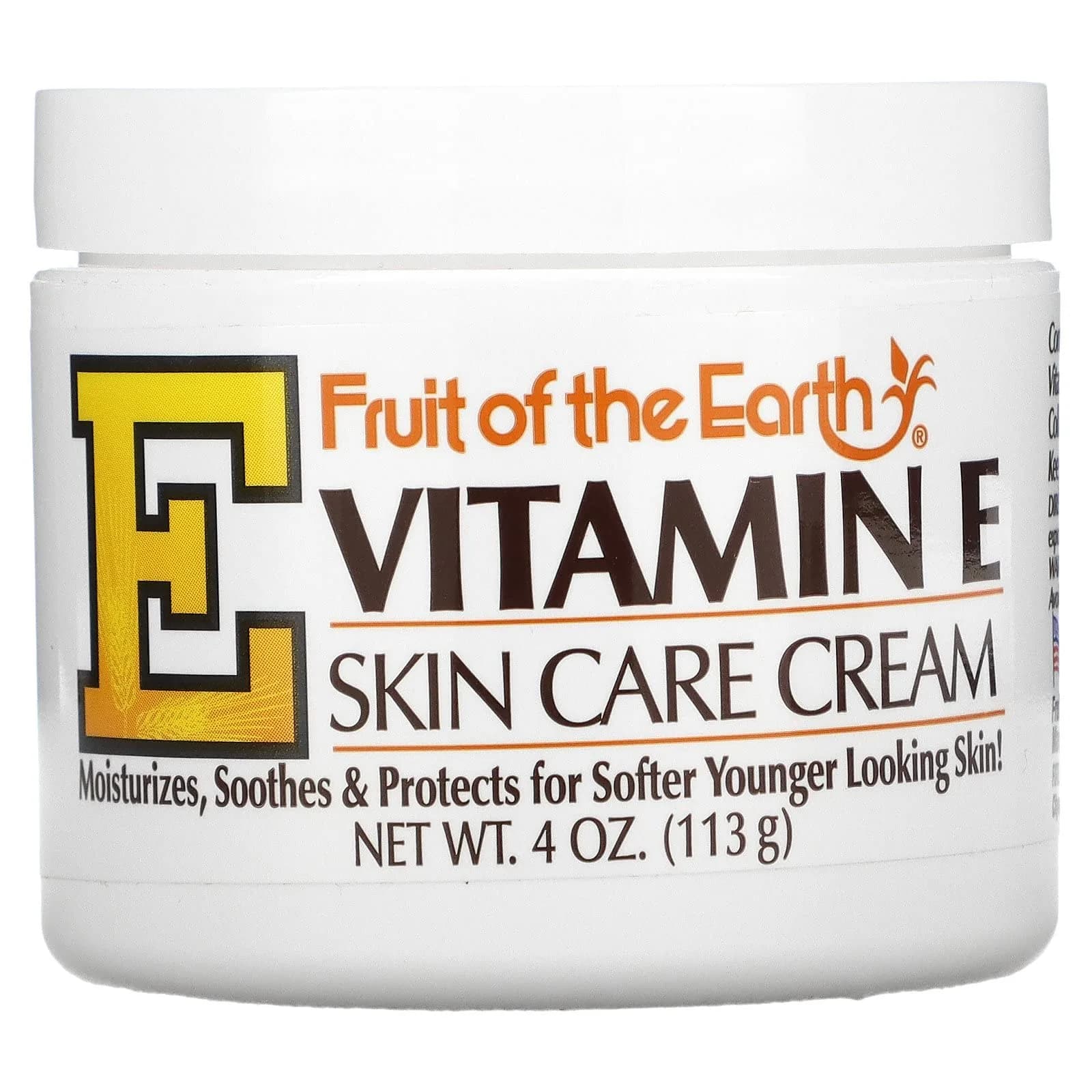 Fruit of the Earth Vitamin E Cream 113g (4 oz) | Soothing Moisturizer for Dry Skin — 4 Ounce