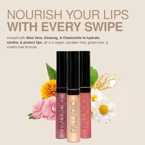 Palladio Lip Gloss 0.24 Fl Oz | Hydrating, Intense Color, Vitamin E & Aloe, Softens Lips, Shiny Finish thumbnail 7