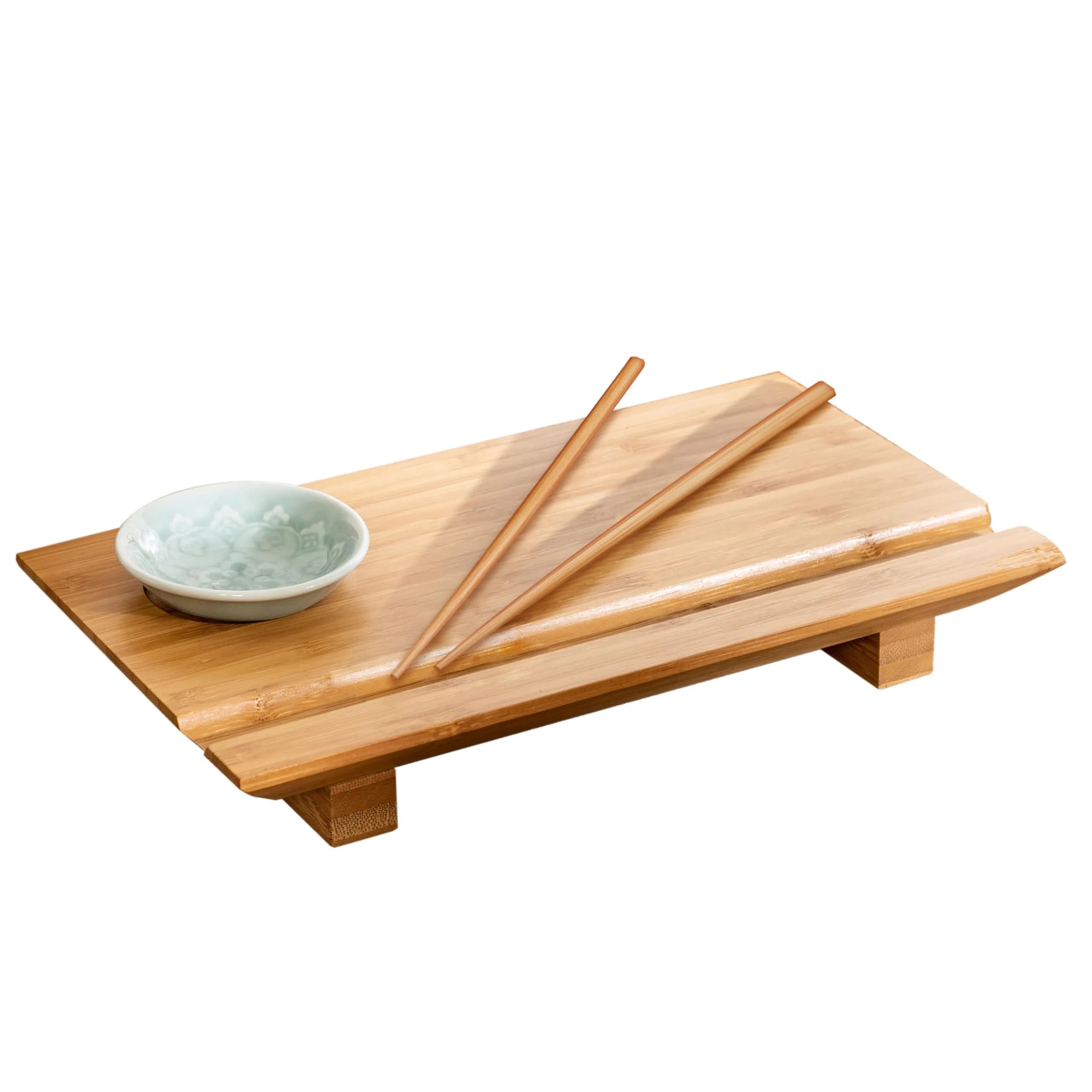 Joyce Chen Bamboo Sushi Board Set 6" x 10.5" | Elegant Bamboo Sushi Platter for Indian Hosts — Sushi Board Set