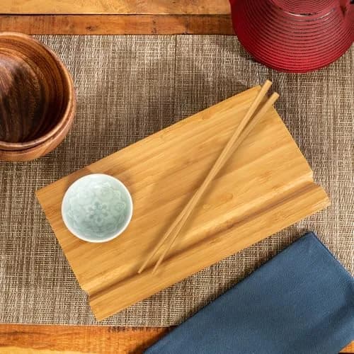 Joyce Chen Bamboo Sushi Board Set 6" x 10.5" | Elegant Bamboo Sushi Platter for Indian Hosts thumbnail 7