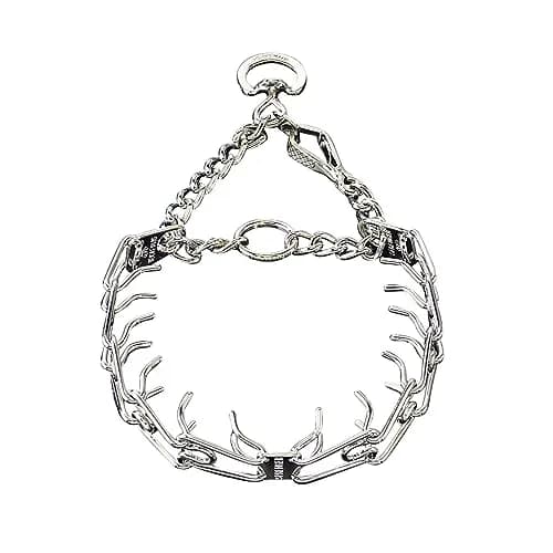 Herm Sprenger Chrome Plated Steel Training Prong Collar with Quick Release Snap for Dogs, 21-22 in (55cm) x 3mm, Neck Size UP to 18 inches — 22in (55cm) x 3mm