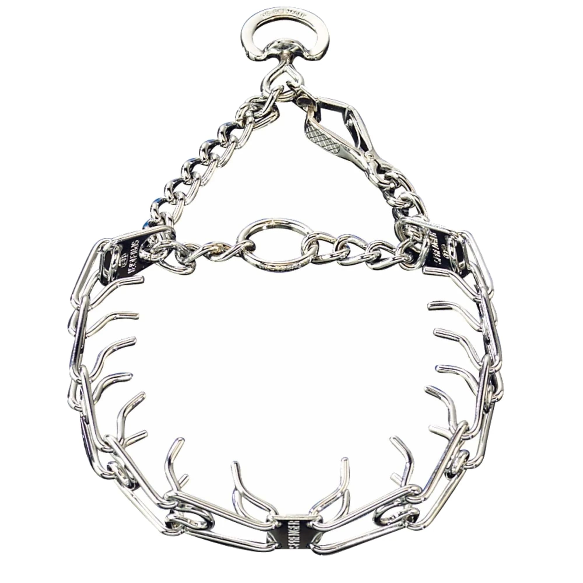 Herm Sprenger Chrome Plated Steel Training Prong Collar with Quick Release Snap for Dogs, 21-22 in (55cm) x 3mm, Neck Size UP to 18 inches — 25in (63cm) x 4mm