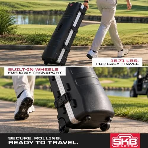 SKB Staff ATA Hard Shell Plastic Golf Travel Case for Cart Bags with Wheels | Impact-Resistant, TSA Lock, Lightweight thumbnail 5