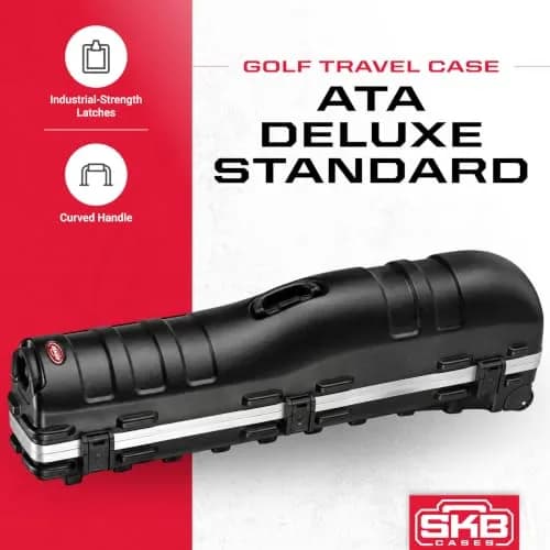SKB Staff ATA Hard Shell Plastic Golf Travel Case for Cart Bags with Wheels | Impact-Resistant, TSA Lock, Lightweight thumbnail 2