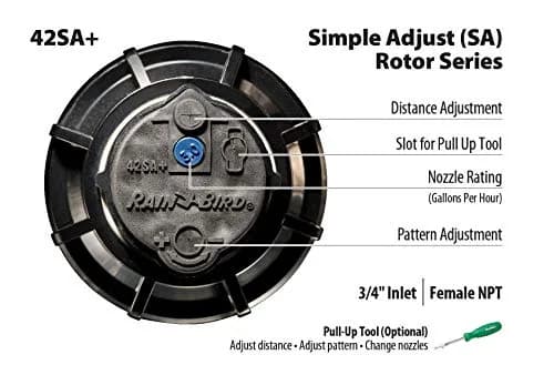 Rain Bird 42SA+ Gear Drive Rotor Sprinkler 26-38 ft Spray Distance | Water-Saving Rain Curtain Nozzle Technology thumbnail 7