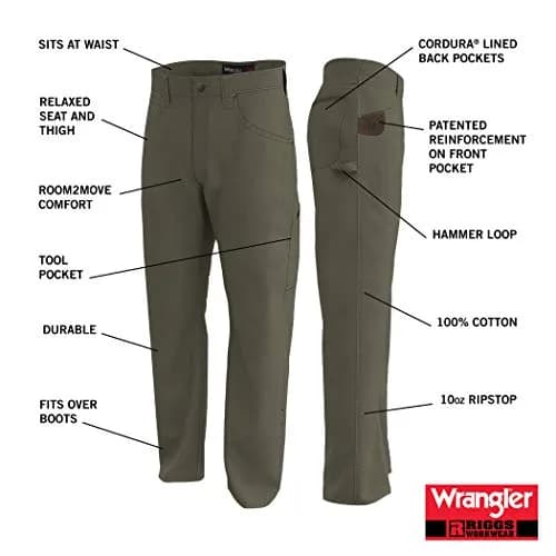 Wrangler Carpenter Jean Loden 38W x 34L | Durable Workwear with Comfort Fit thumbnail 5