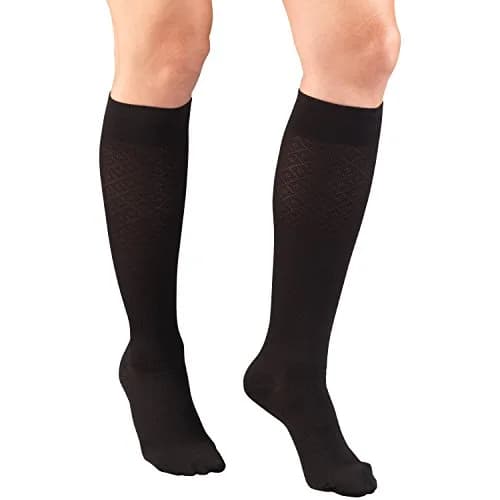 Truform Compression Socks, 15-20 mmHg, Women's Dress Socks, Knee High Over Calf Length, Black, Medium | Graduated Support for Leg Comfort thumbnail 1