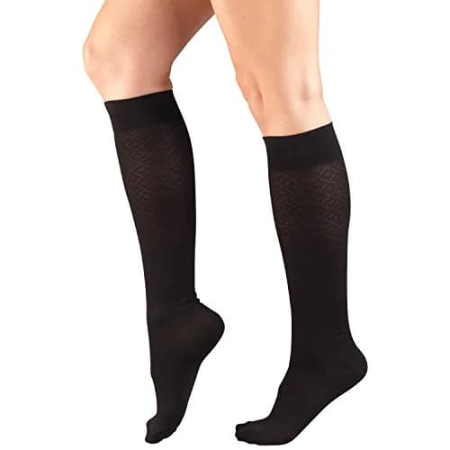 Truform Compression Socks, 15-20 mmHg, Women's Dress Socks, Knee High Over Calf Length, Black, Medium | Graduated Support for Leg Comfort thumbnail 2