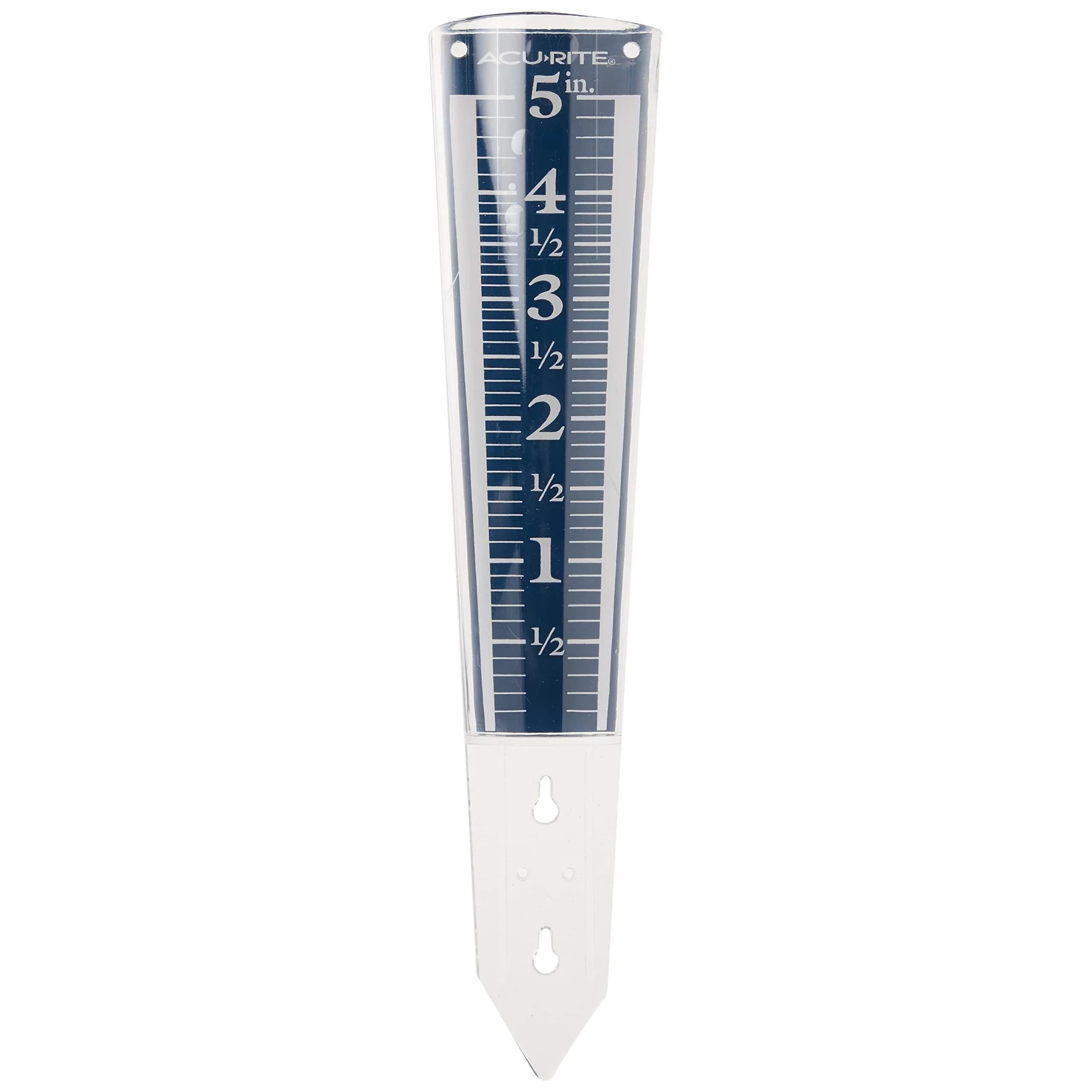 AcuRite Magnifying Rain Gauge 5" Capacity | Easy-to-Read Acrylic Outdoor Weather Measurement thumbnail 1