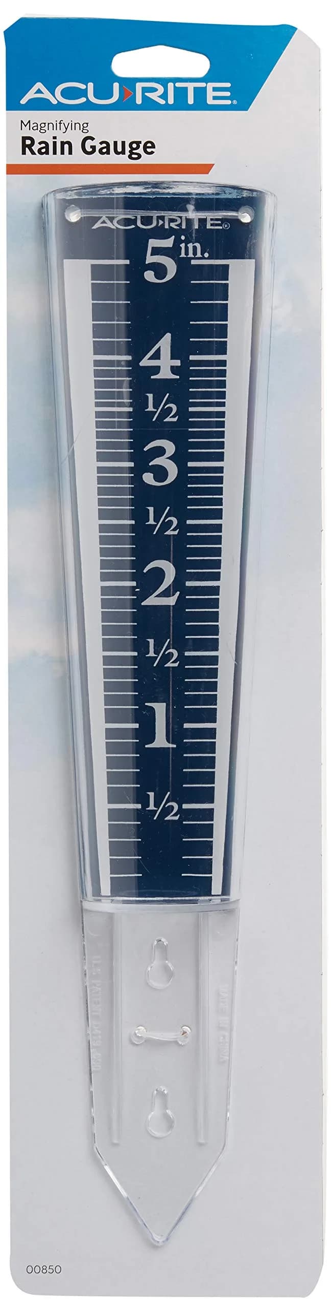 AcuRite Magnifying Rain Gauge 5" Capacity | Easy-to-Read Acrylic Outdoor Weather Measurement - view 2