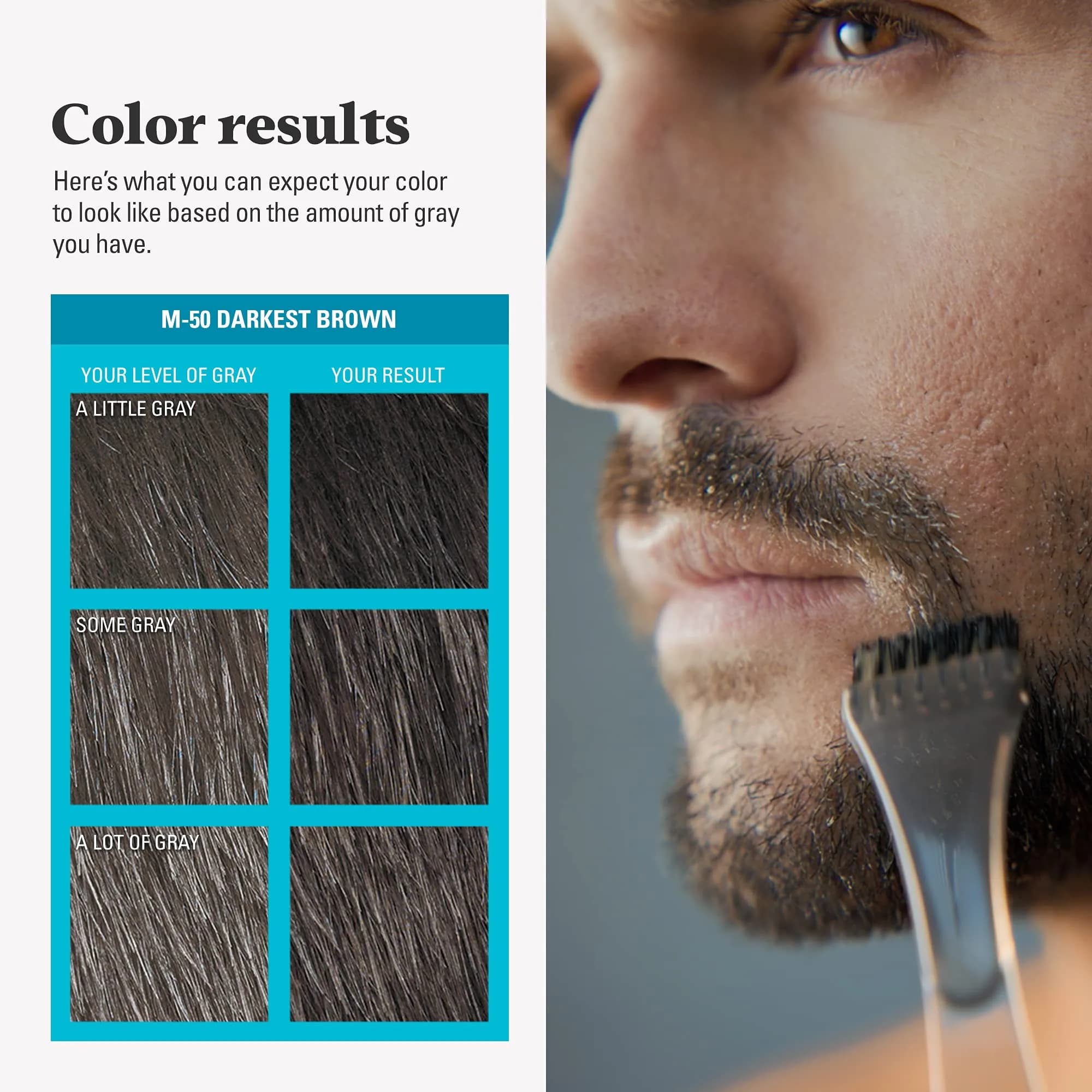 Just For Men Mustache & Beard Darkest Brown M-50 | Ammonia-Free Facial Hair Coloring - view 6