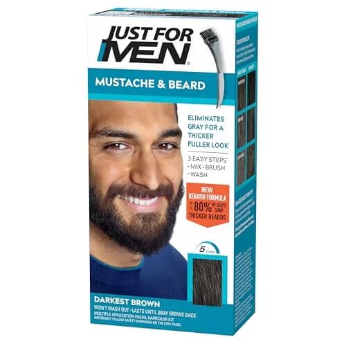 Just For Men Mustache & Beard Darkest Brown M-50 | Ammonia-Free Facial Hair Coloring thumbnail 1