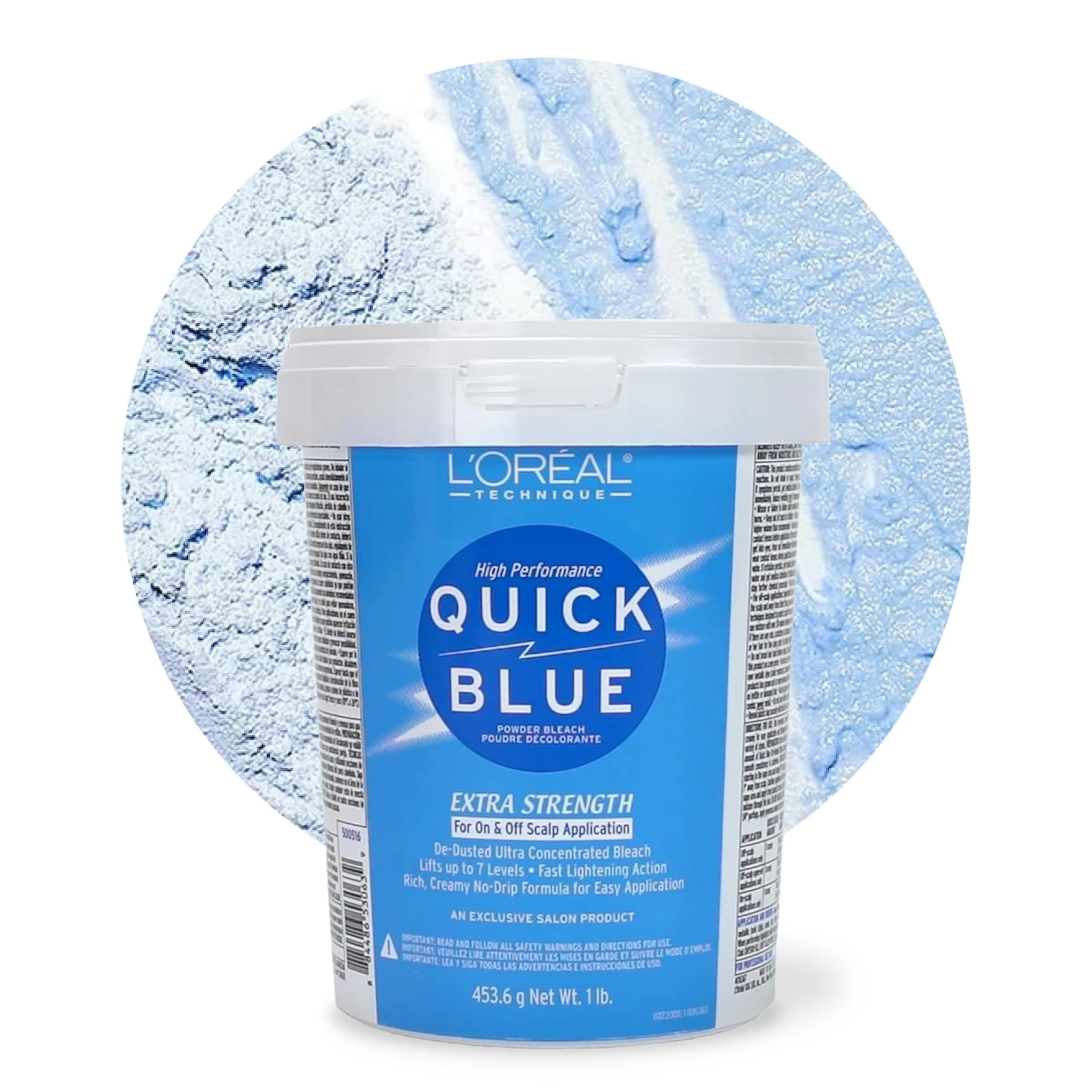 L'OREAL TECHNIQUE Quick Blue High Performance Powder Lightener 16oz | No Drip, Fast & Bright Results — 16 Ounce