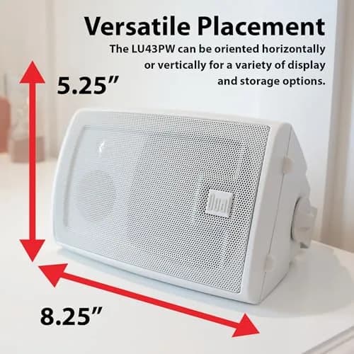 Dual Electronics LU43PW 4" 3-Way Indoor Outdoor Wired Speakers Weatherproof | Weather-Resistant, 4-Inch Woofer, 50W thumbnail 3