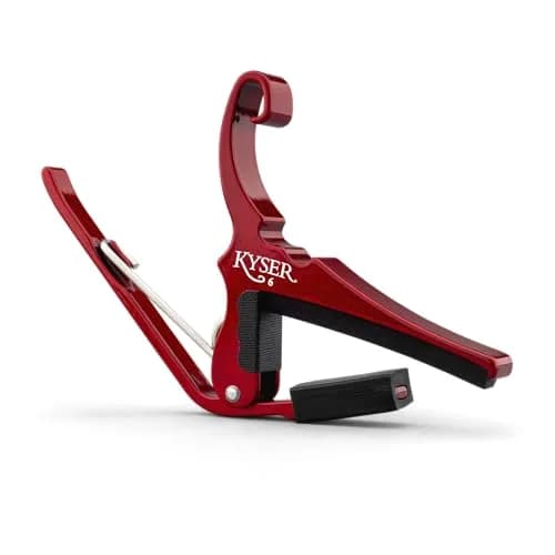 Kyser Quick-Change Guitar Capo for 6-string Acoustic Guitars, Ruby Red, KG6RA | Professional Quality Aluminum thumbnail 1