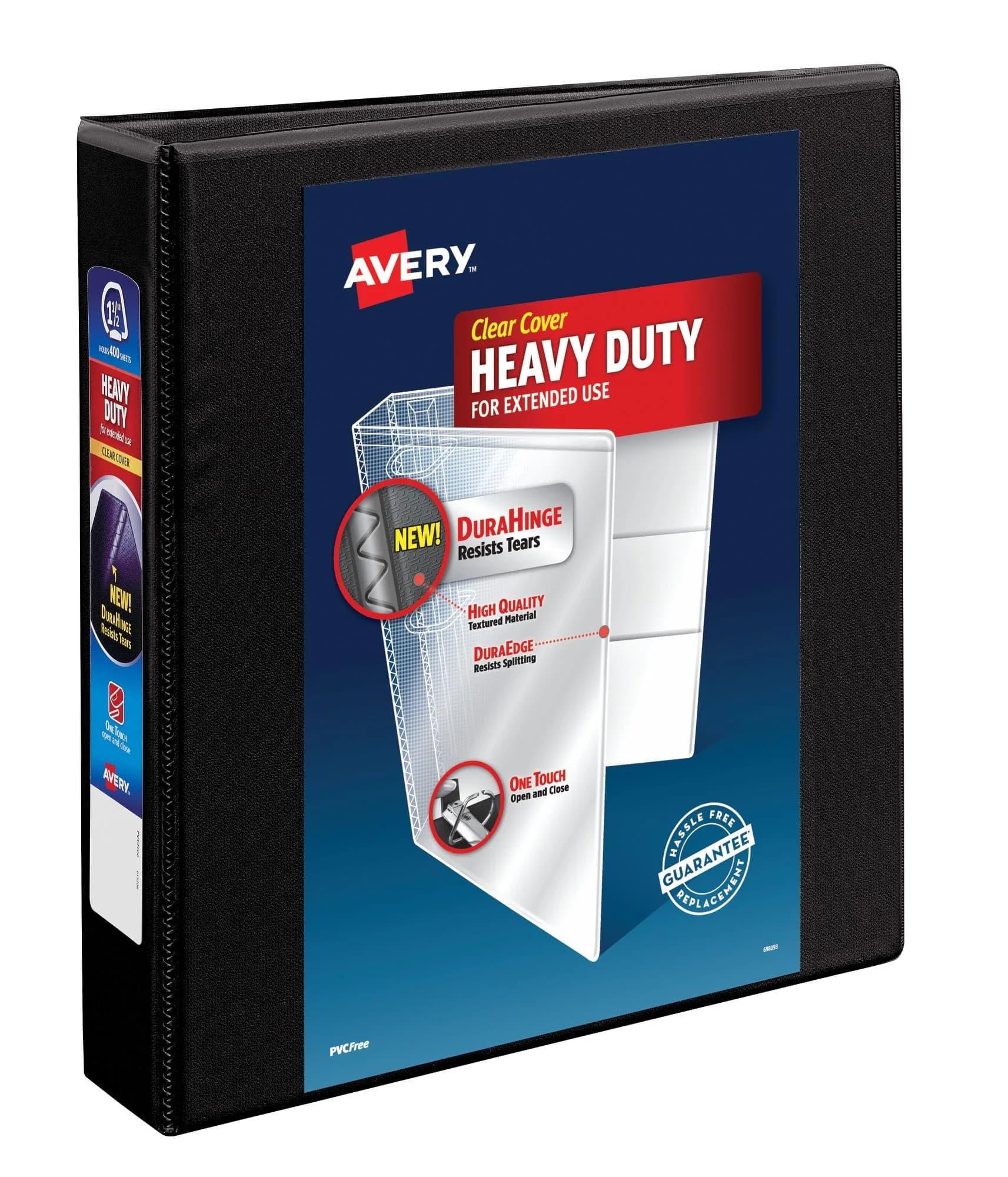 Avery Heavy-Duty View Binder 1.5" EZD Rings Black | Durable 400 Pages