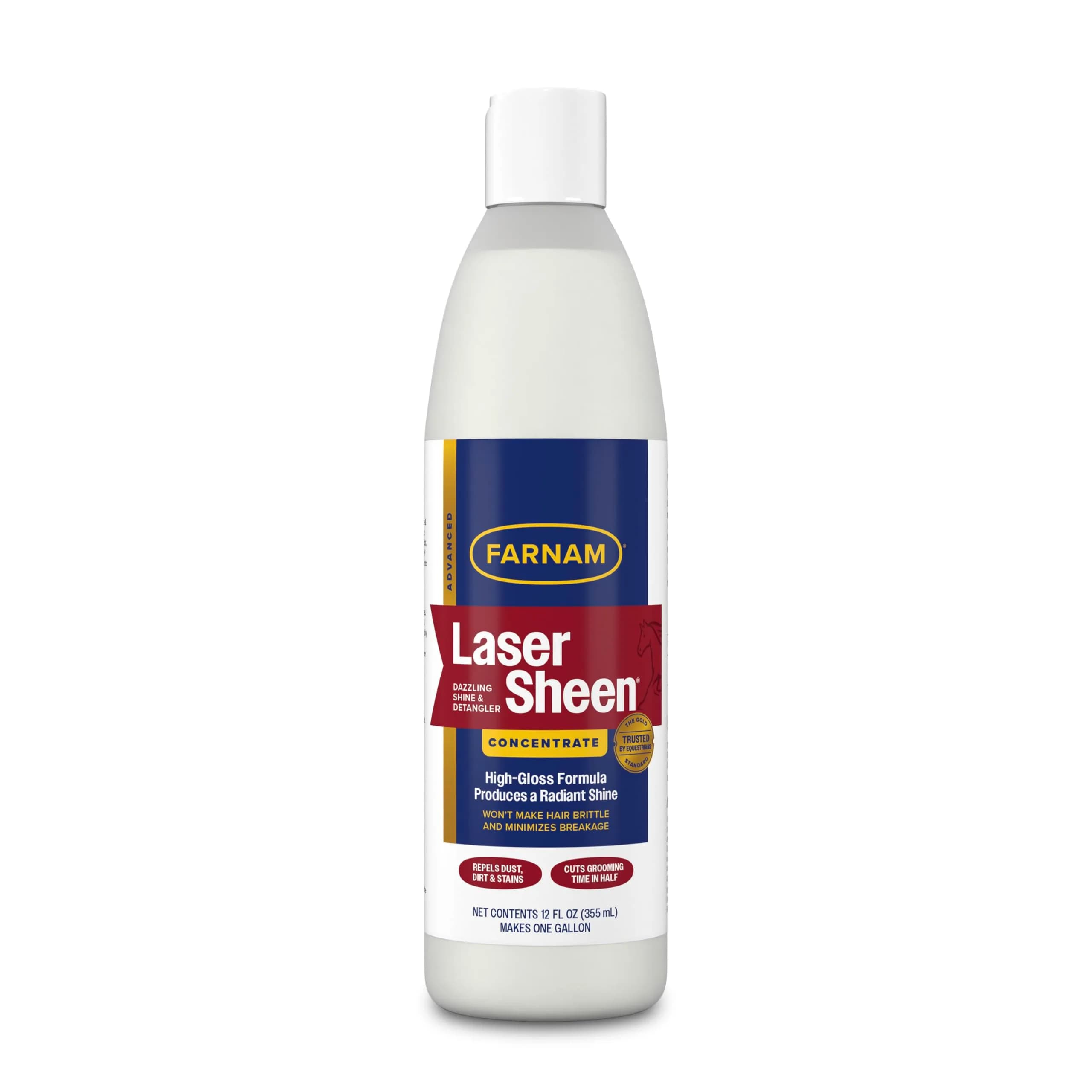 Farnam Laser Sheen Dazzling Shine & Detangler Concentrate for Horses 12 oz | Radiant Showring Shine & Mane Detangler