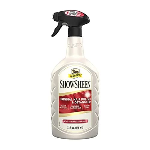 Absorbine ShowSheen Hair Polish & Detangler 946ml (32 fl oz) | World's Top Selling Equine Grooming Aid — 32 fl oz Spray Bottle