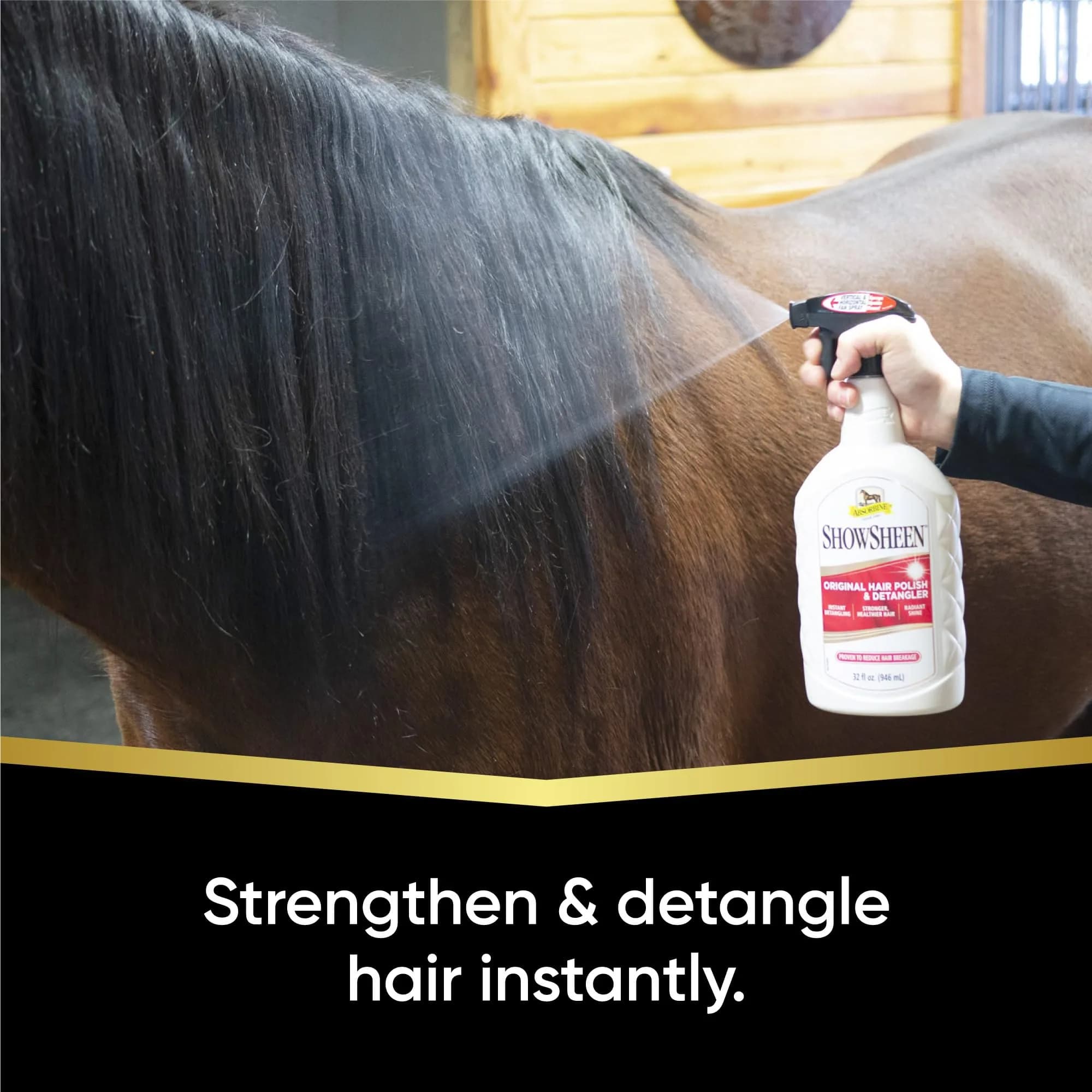 Absorbine ShowSheen Hair Polish & Detangler 946ml (32 fl oz) | World's Top Selling Equine Grooming Aid - view 2
