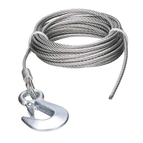 Seachoice Steel Winch Cable w/Safety Hook, 3/16 in. (4.76mm) x 25 ft. (7.62m), 4000-Lb. Tensile Strength | Heavy-Duty Marine Cable thumbnail 1
