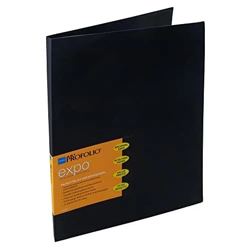 Itoya Art Profolio Expo Presentation/Display Book 9 x 12 inches | 12 Sleeves, Black, Acid-Free Pages thumbnail 1