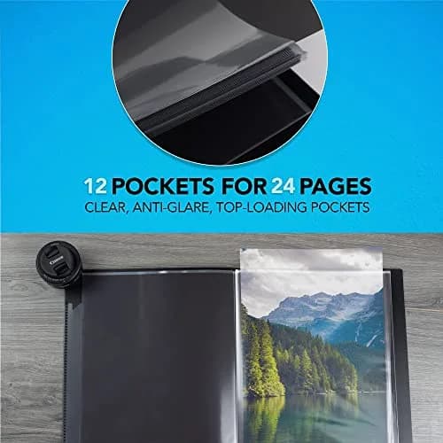 Itoya Art Profolio Expo Presentation/Display Book 9 x 12 inches | 12 Sleeves, Black, Acid-Free Pages thumbnail 4
