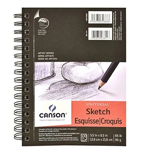 Canson Pro-Art Artist Series Universal Sketch Pad 5.5" x 8.5" (100 Sheets) | Durable Paper for Dry Media & Light Washes thumbnail 1